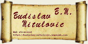 Budislav Mitulović vizit kartica